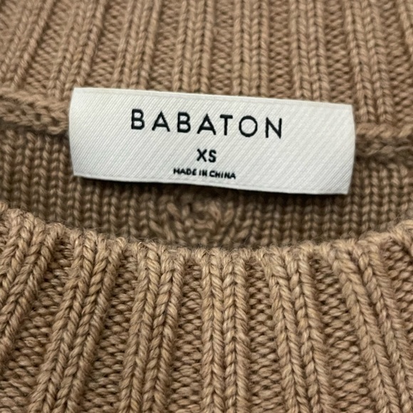 Aritzia Babaton Seek Cable Kit Sweater In Heather Gold/Camel size XS - Picture 6 of 8
